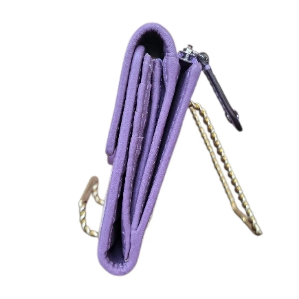 Coach Alexandra Signature Lavender Purple Sateen Trifold Wallet - Picture 3 of 11